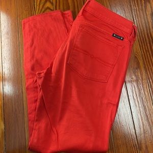 Lucky Brand red “Charlie” skinny capri jeans